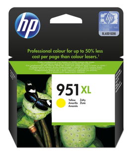 HP 951XL - 17 ml - Alto rendimiento - amarillo - original - cartucho de tinta - para Officejet Pro 251dw, 276dw, 8100, 8600, 8600 N911a, 8610, 8615, 8620, 8625, 8630