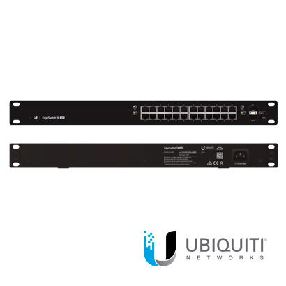 Switch EdgeMAX administrable de 24 puertos Gigabit con PoE+/PoE Pasivo 24V + 2 Puertos SFP, 250 W