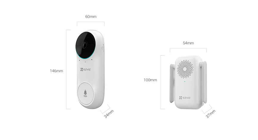 Timbre con Cámara Wi-Fi (Doorbell) de Batería Recargable / Libre de Cables  / Uso Exterior Con Protección (