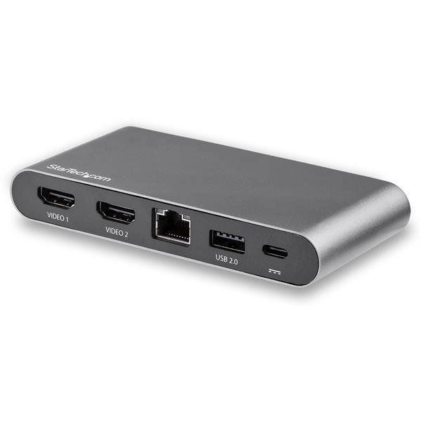 StarTech.com Docking Station USB C para 2 Monitores DisplayPort HDMI 4K - Entrega de Potencia de 100W Passthrough - GbE, Concentrador de 2 Puertos USB-A - Dock USB Tipo-C para Ordenador Portátil con Cable de 1m