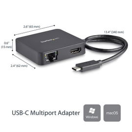 StarTech.com Adaptador Multipuertos USB C - Mini Dock Portátil USB-C 4K HDMI - Gigabit Ethernet - Hub USB 3.0 (1x USB-A 1x USB-C) - Adaptador Multi USB TipoC - Compatible con Thunderbolt 3 (DKT30CHD) - Estación de conexión - USB-C / Thunderbolt 3 - StarTech.com Adaptador Multipuertos USB C - Mini Dock Portátil USB-C 4K HDMI - Gigabit Ethernet - Hub USB 3.0 (1x USB-A 1x USB-C) - Adaptador Multi USB TipoC - Compatible con Thunderbolt 3 (DKT30CHD) - Estación de conexión - USB-C / Thunderbolt 3 -