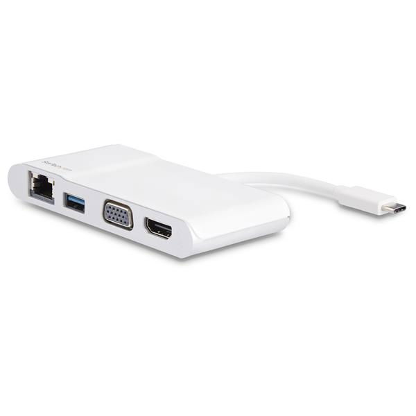 StarTech.com Adaptador Multipuertos USB-C para Ordenadores Portátiles - HDMI o VGA 4K - USB 3.0 - Blanco y Plateado