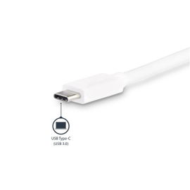 StarTech.com Adaptador Multipuertos USB-C para Ordenadores Portátiles - HDMI o VGA 4K - USB 3.0 - Blanco y Plateado