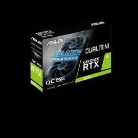 ASUS DUAL-RTX2070-O8G-MINI - OC Edition - tarjeta gráfica - GF RTX 2070 - 8 GB GDDR6 - PCIe 3.0 x16 - DVI, HDMI, DisplayPort