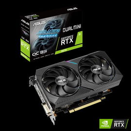 ASUS DUAL-RTX2070-O8G-MINI - OC Edition - tarjeta gráfica - GF RTX 2070 - 8 GB GDDR6 - PCIe 3.0 x16 - DVI, HDMI, DisplayPort