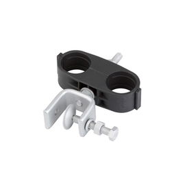 Sujetador de plástico con soporte de acero inoxidable para 2 cables de 7/8 Sujetador de plástico con soporte de acero inoxidable para 2 cables de 7/8