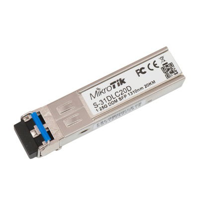 MikroTik S-31DLC20D - Módulo de transceptor SFP (mini-GBIC) - SFP (mini-GBIC) / modo simple LC - hasta 20 km - 1310 nm