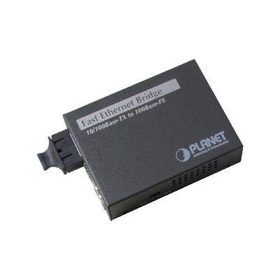 Convertidor de medios 100 Mbps UTP/fibra óptica Mono-Modo hasta 15 Km, conector SC Convertidor de medios 100 Mbps UTP/fibra óptica Mono-Modo hasta 15 Km, conector SC