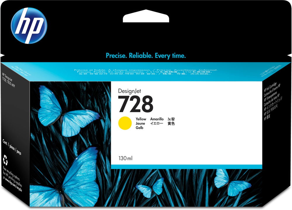 HP 728 - 130 ml - amarillo - original - DesignJet - cartucho de tinta - para DesignJet T730, T830