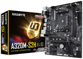 Gigabyte GA-A320M-S2H - 1.0 - placa base - micro ATX - Socket AM4 - AMD A320 Chipset - USB 3.1 Gen 1 - Gigabit LAN - Tarjeta gráfica (CPU necesaria) - HD Audio (8-canales)