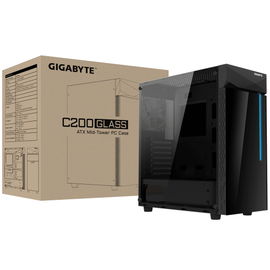 Gigabyte - GB-C200G - Mid tower - mini-ITX/m-ATX/ATX - All black - Tempered Glass