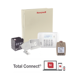 Kit con panel de alarma para 48 zonas con teclado alfanumérico y receptor inalámbrico interconstruido, bateria y transformador