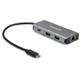 StarTech.com Hub Ladrón USB C con Puerto de Red Ethernet Gigabit RJ45 GbE - Concentrador USB TipoC USB 3.1/3.2 Gen 2 de 10Gbps con 2 Puertos USB-A y 1 Puerto USBC - Alimentado por el Bus USB - de Aluminio - Funciona con Thunderbolt 3