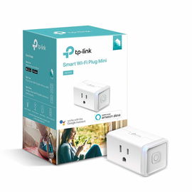 Mini tomacorriente inteligente Wi-Fi, 100 - 120V~, 50/60Hz, 15.0A, compatible con Amazon Alexa y Google Assistant, color blanco.