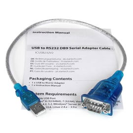 StarTech.com Cable Adaptador USB a Serie RS232 de 1 Puerto Serial DB9 - Macho a Macho - Conversor Compatible con Windows 8 - Adaptador serie - USB 2.0 - RS-232