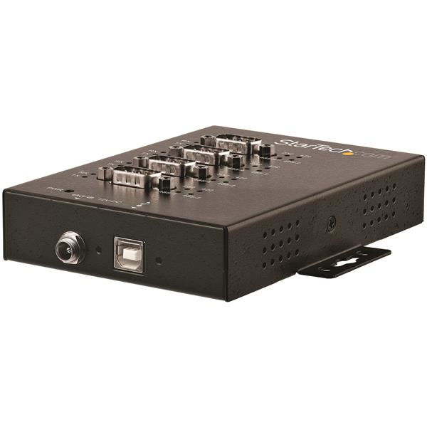 StarTech.com Adaptador Industrial USB a 4 Puertos Serie DB9 RS232 RS422 RS485 con Protección ESD de 15kV - Cable Conversor USB a Serial