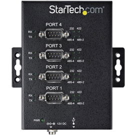 StarTech.com Adaptador Industrial USB a 4 Puertos Serie DB9 RS232 RS422 RS485 con Protección ESD de 15kV - Cable Conversor USB a Serial