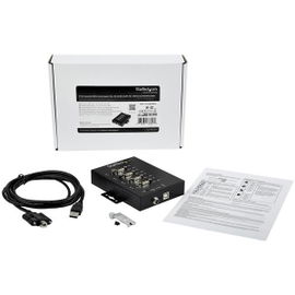 StarTech.com Adaptador Industrial USB a 4 Puertos Serie DB9 RS232 RS422 RS485 con Protección ESD de 15kV - Cable Conversor USB a Serial