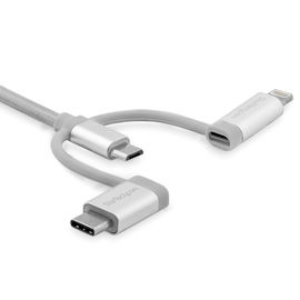StarTech.com Cable de 2m USB Multi Carga - Lightning, USB C, Micro USB - Cable para Smartphone USB Tipo C