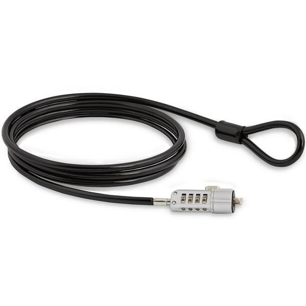 StarTech.com Seguro para Ordenador Portátil - Candado con Combinación de 4 Dígitos para Ordenador Portátil - con Cable Recubierto de Vinilo de 1,8 Metros