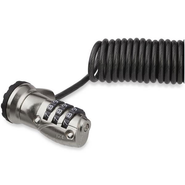 StarTech.com Cable de Seguridad con Combinación para Ordenador Portátil- con Cable Auto Enrrollable - Combinación de 3 Dígitos