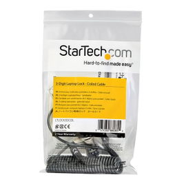 StarTech.com Cable de Seguridad con Combinación para Ordenador Portátil- con Cable Auto Enrrollable - Combinación de 3 Dígitos