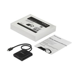 StarTech.com 2-Port Multi Monitor Adapter, USB-C to 2x HDMI Video Splitter, USB Type-C DP Alt Mode to HDMI MST Hub, Dual 4K 30Hz or 1080p 60Hz, Compatible with Thunderbolt 3, Windows Only - Multi Stream Transport (MSTCDP122HD) - Cable adaptador - 24 StarTech.com 2-Port Multi Monitor Adapter, USB-C to 2x HDMI Video Splitter, USB Type-C DP Alt Mode to HDMI MST Hub, Dual 4K 30Hz or 1080p 60Hz, Compatible with Thunderbolt 3, Windows Only - Multi Stream Transport (MSTCDP122HD) - Cable adaptador - 24