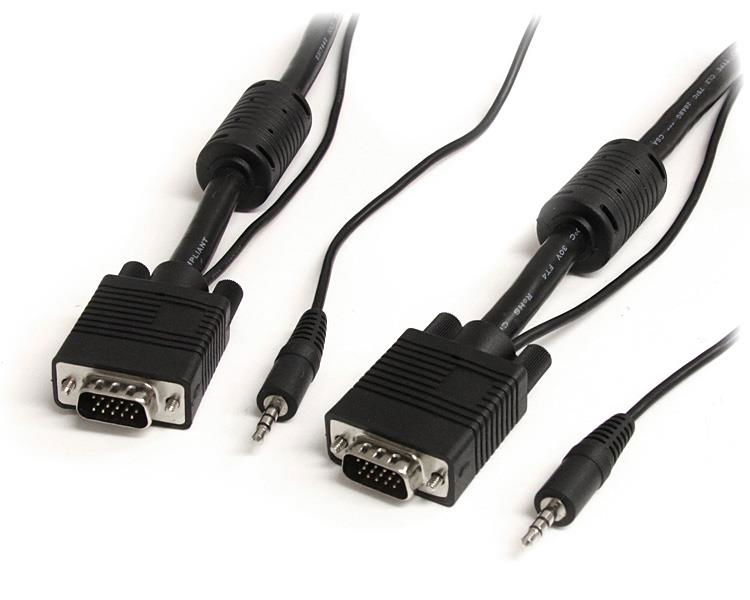 StarTech.com Cable de 10m Coaxial VGA de Alta Resolución para Monitor de Vídeo HD15 Macho a Macho con Audio StarTech.com Cable de 10m Coaxial VGA de Alta Resolución para Monitor de Vídeo HD15 Macho a Macho con Audio