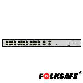 SWITCH POE+ 24FAST/24POE + 2GIGA/2SFP COMBO NO-ADMINISTRABLE FOLKSAFE FS-S1024EP-2C 802.3AF-AT 420WATTS NO SOPORTA POE EXTENDIDO