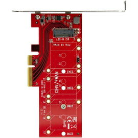 StarTech.com Adaptador PCI Express 3.0 x4 a M.2 para SSD - NGFF AHCI o NVMe - Adaptador de interfaz - M.2 - Expansion Slot to M.2 - M.2 Card - PCIe x4 - rojo - para P/N: BNDTB10GI, BNDTB210GSFP, BNDTB310GNDP, BNDTB410GSFP, BNDTB4M2E1, BNDTBUSB3142