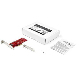 StarTech.com Adaptador PCI Express 3.0 x4 a M.2 para SSD - NGFF AHCI o NVMe - Adaptador de interfaz - M.2 - Expansion Slot to M.2 - M.2 Card - PCIe x4 - rojo - para P/N: BNDTB10GI, BNDTB210GSFP, BNDTB310GNDP, BNDTB410GSFP, BNDTB4M2E1, BNDTBUSB3142
