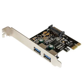 StarTech.com Adaptador Tarjeta Controladora PCI Express PCI-E 2 Puertos USB 3.0 con Alimentación SATA