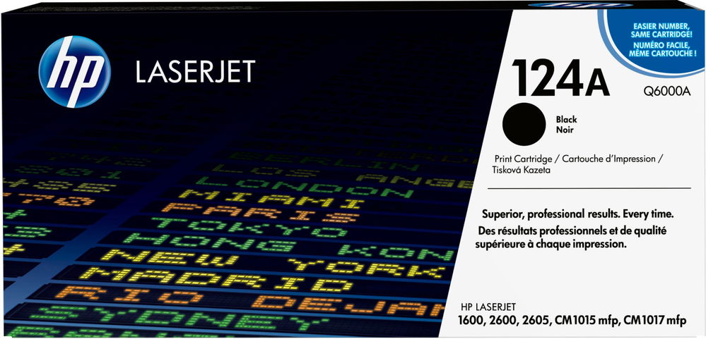 HP 124A - Negro - original - LaserJet - cartucho de tóner (Q6000A) - para Color LaserJet 1600, 2600n, 2605, 2605dn, 2605dtn, CM1015 MFP, CM1017 MFP