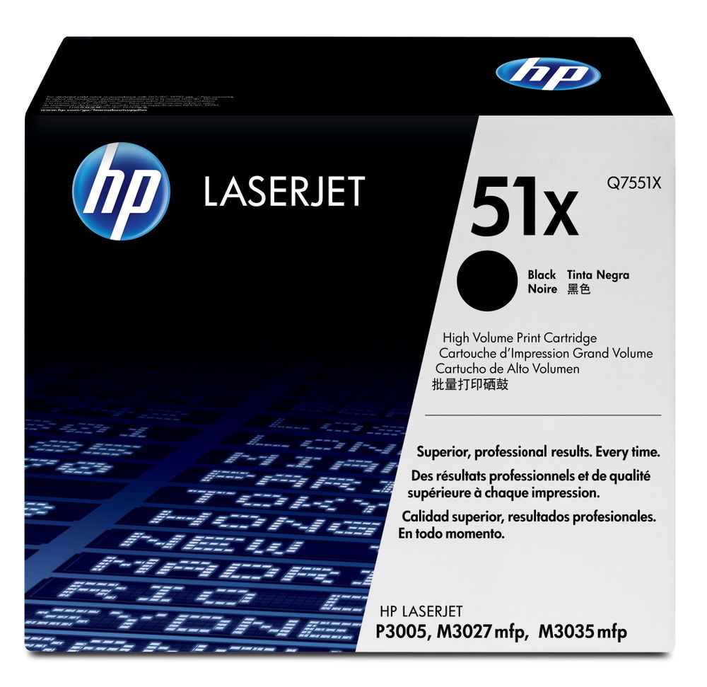 TONER HP 51X BLACK LJ P3005 M3035 MFP Q7551X TONER HP 51X BLACK LJ P3005 M3035 MFP Q7551X