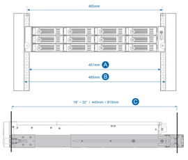 QNAP RAIL-B02 - Juego de rieles para rack