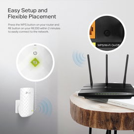 Repetidor / Extensor de Cobertura WiFi AC, 750 Mbps, doble banda 2.4 GHz y 5 GHz, con 1 puerto 10/100 Mbps