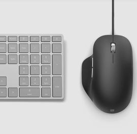 Microsoft Ergonomic Mouse - Ratón - ergonómico - óptico - 5 botones - cableado - USB 2.0 - negro