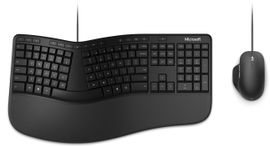 Microsoft - Keyboard and mouse set - Spanish - Wired - USB - Black - Ergonomic