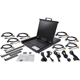 StarTech.com Consola para Armario Rack con KVM de 8 Puertos VGA y Pantalla LCD de 19 Pulgadas - 1U