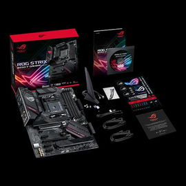 ASUS ROG STRIX B550-F GAMING (WI-FI) - Placa base - ATX - Socket AM4 - AMD B550 Chipset - USB-C Gen2, USB 3.2 Gen 1, USB 3.2 Gen 2 - 2.5 Gigabit LAN, Wi-Fi, Bluetooth - Tarjeta gráfica (CPU necesaria) - HD Audio (8-canales)