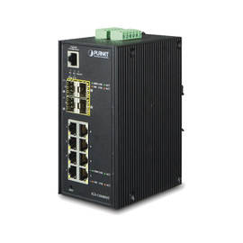Switch Industrial Administrable de 8-Puertos 10/100/1000T + 4-Puertos 100/1000X SFP