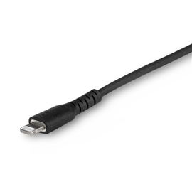 StarTech.com Cable Resistente USB-C a Lightning de 1 m Negro - Cable de Sincronización y Carga USB Tipo C a Lightning con Fibra de Aramida Resistente - Certificado MFi de Apple - para iPad/iPhone 12