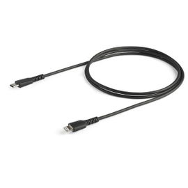 StarTech.com Cable Resistente USB-C a Lightning de 1 m Negro - Cable de Sincronización y Carga USB Tipo C a Lightning con Fibra de Aramida Resistente - Certificado MFi de Apple - para iPad/iPhone 12