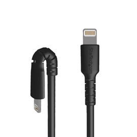 StarTech.com Cable Resistente USB-C a Lightning de 1 m Negro - Cable de Sincronización y Carga USB Tipo C a Lightning con Fibra de Aramida Resistente - Certificado MFi de Apple - para iPad/iPhone 12