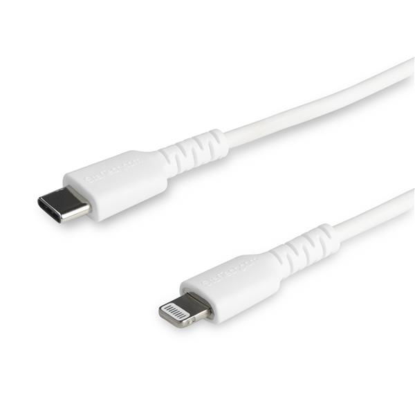 StarTech.com Cable Resistente USB-C a Lightning de 1 m Blanco - Cable de Sincronización y Carga USB Tipo C a Lightning con Fibra de Aramida Resistente - Certificado MFi de Apple - para iPad/iPhone 12 StarTech.com Cable Resistente USB-C a Lightning de 1 m Blanco - Cable de Sincronización y Carga USB Tipo C a Lightning con Fibra de Aramida Resistente - Certificado MFi de Apple - para iPad/iPhone 12