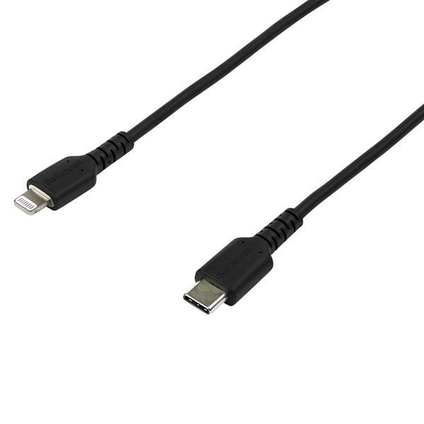 StarTech.com Cable Resistente USB-C a Lightning de 2 m Negro - Cable de Sincronización y Carga USB Tipo C a Lightning con Fibra de Aramida Resistente - Certificado MFi de Apple - para iPad/iPhone 12 StarTech.com Cable Resistente USB-C a Lightning de 2 m Negro - Cable de Sincronización y Carga USB Tipo C a Lightning con Fibra de Aramida Resistente - Certificado MFi de Apple - para iPad/iPhone 12