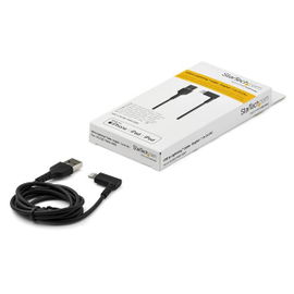 StarTech.com Cable Resistente USB-A a Lightning de 1 m - Negro -Acodado en un Ángulo de 90° a la Derecha - Cable de Carga y Sincronización USB Tipo A a Lightning de Fibra de Aramida Resistente - MFi - iPhone StarTech.com Cable Resistente USB-A a Lightning de 1 m - Negro -Acodado en un Ángulo de 90° a la Derecha - Cable de Carga y Sincronización USB Tipo A a Lightning de Fibra de Aramida Resistente - MFi - iPhone