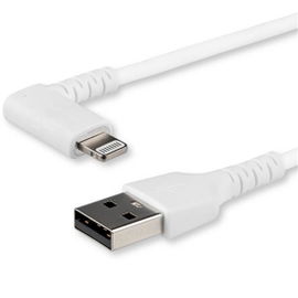 StarTech.com Cable Resistente USB-A a Lightning de 1 m - Blanco -Acodado en un Ángulo de 90° a la Derecha - Cable de Carga y Sincronización USB Tipo A a Lightning de Fibra de Aramida Resistente - MFi - iPhone StarTech.com Cable Resistente USB-A a Lightning de 1 m - Blanco -Acodado en un Ángulo de 90° a la Derecha - Cable de Carga y Sincronización USB Tipo A a Lightning de Fibra de Aramida Resistente - MFi - iPhone