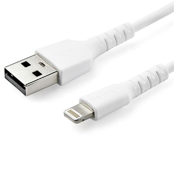 StarTech.com Cable Resistente USB-A a Lightning de 2 m Blanco - Cable de Alimentación y Sincronización USB Tipo A a Lightning con Fibra de Aramida Robusta - Con Certificación MFi de Apple - iPad/iPhone 12 StarTech.com Cable Resistente USB-A a Lightning de 2 m Blanco - Cable de Alimentación y Sincronización USB Tipo A a Lightning con Fibra de Aramida Robusta - Con Certificación MFi de Apple - iPad/iPhone 12