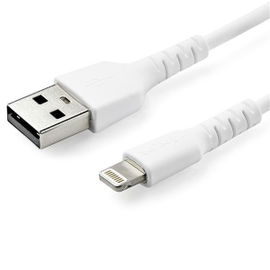 StarTech.com Cable Resistente USB-A a Lightning de 2 m Blanco - Cable de Alimentación y Sincronización USB Tipo A a Lightning con Fibra de Aramida Robusta - Con Certificación MFi de Apple - iPad/iPhone 12 StarTech.com Cable Resistente USB-A a Lightning de 2 m Blanco - Cable de Alimentación y Sincronización USB Tipo A a Lightning con Fibra de Aramida Robusta - Con Certificación MFi de Apple - iPad/iPhone 12